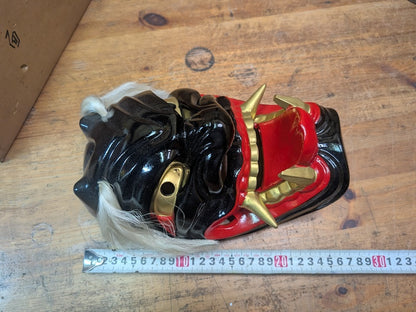 Japanese Vintage Oni Mask Hand-Painted Pottery W/Original Box