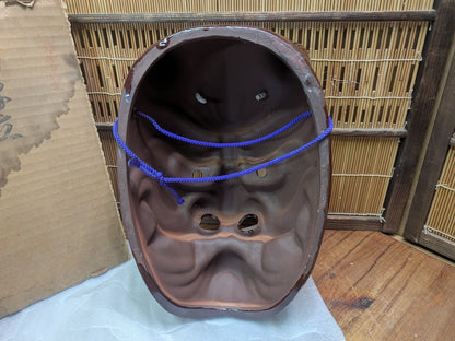 Japanese Vintage Oni Mask Pottery Devil Gold Eyes Handmade Japan Auction
