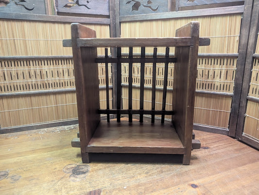 Vintage Japanese Handmade Wooden Shelf Box Rustic Display Cabinet Decor