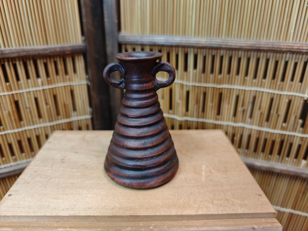 Japanese Vintage Bizen-yaki Pottery Vase Collection w/ Wooden Box