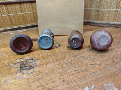 Japanese Vintage Bizen-yaki Pottery Vase Collection w/ Wooden Box