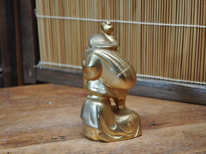 Vintage Japanese Brass Daikokuten Statue Seven Lucky Gods Figure