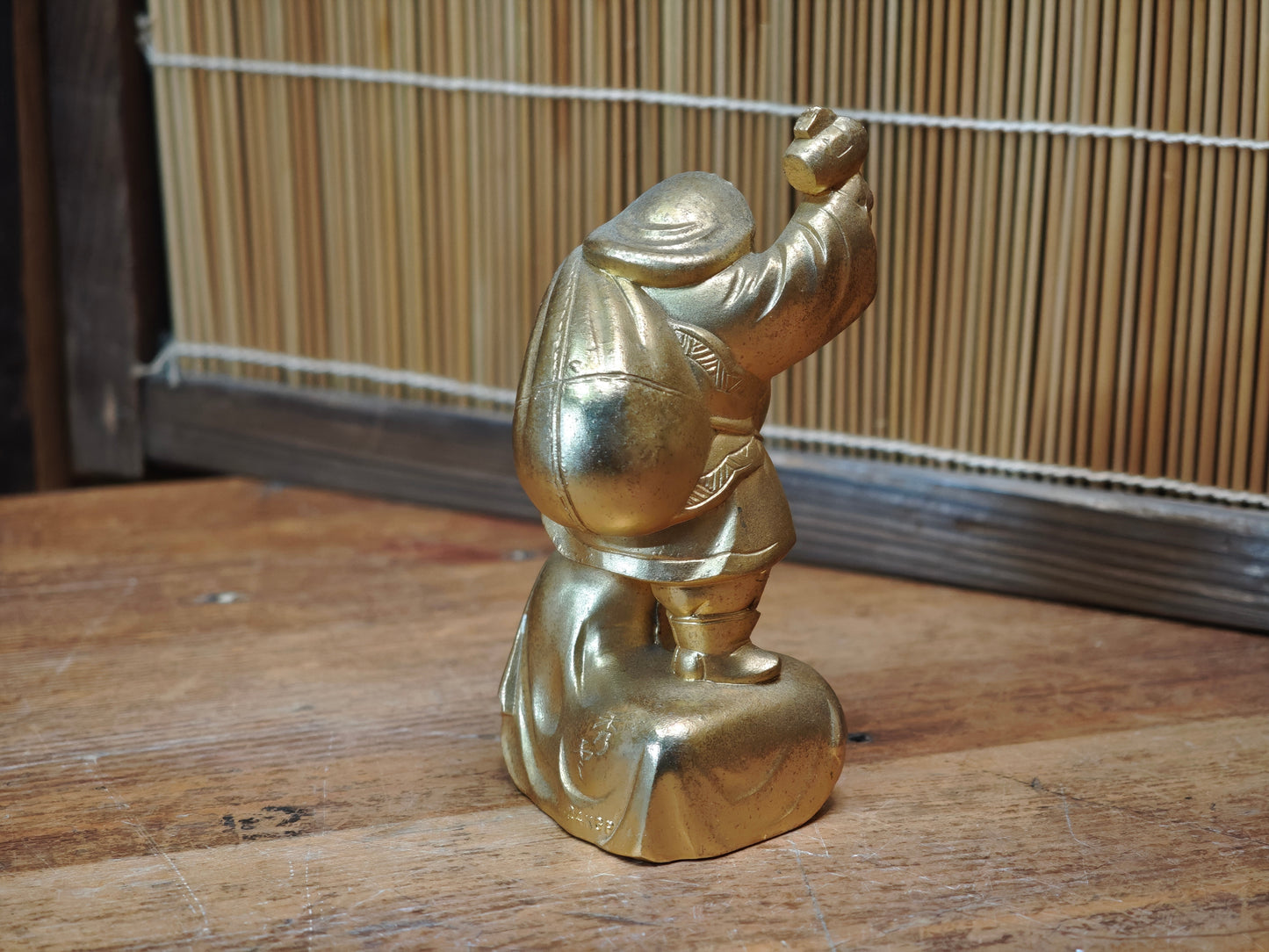 Vintage Japanese Brass Daikokuten Statue Seven Lucky Gods Figure