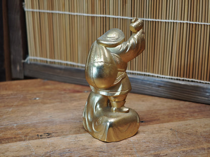 Vintage Japanese Brass Daikokuten Statue Seven Lucky Gods Figure