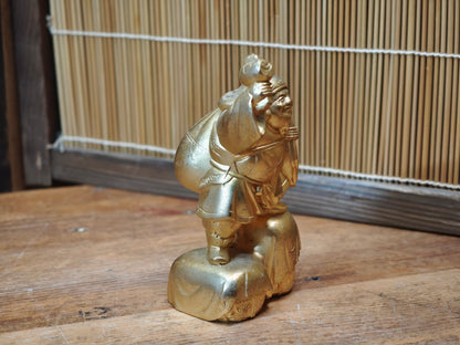 Vintage Japanese Brass Daikokuten Statue Seven Lucky Gods Figure