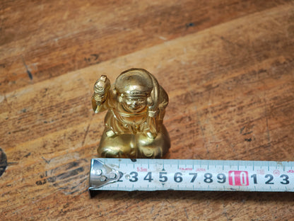 Vintage Japanese Brass Daikokuten Statue Seven Lucky Gods Figure
