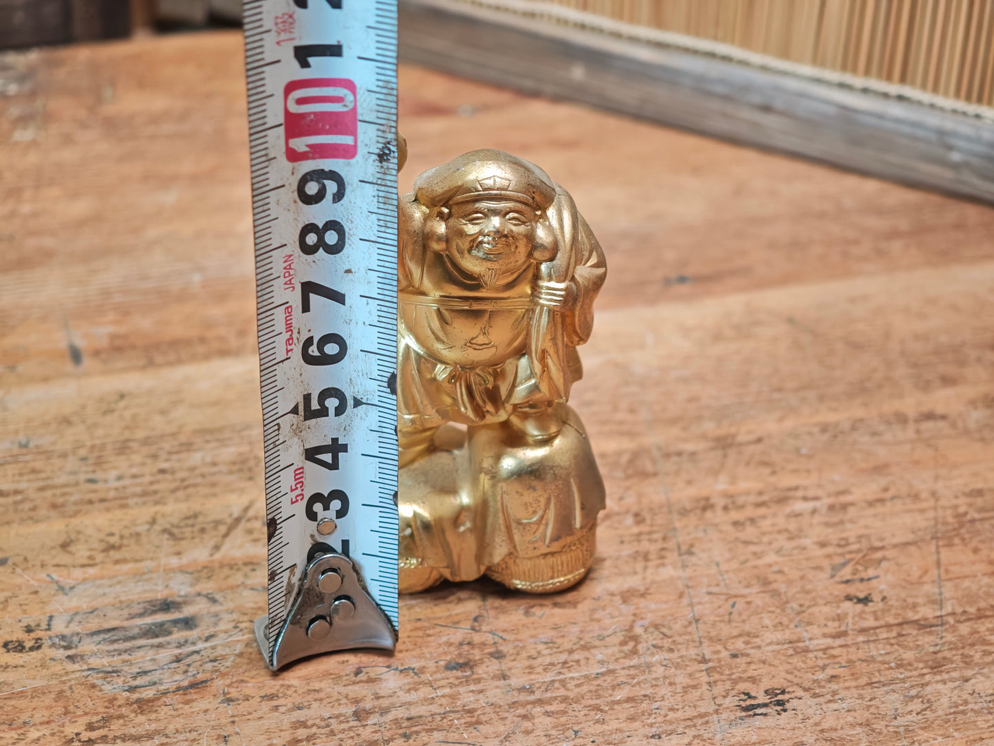 Vintage Japanese Brass Daikokuten Statue Seven Lucky Gods Figure