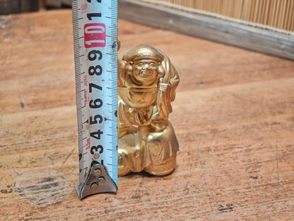 Vintage Japanese Brass Daikokuten Statue Seven Lucky Gods Figure