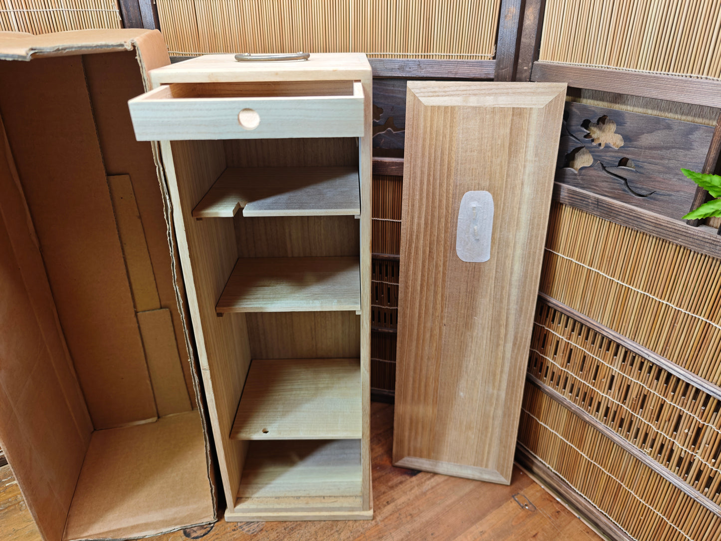 Japanese Vintage Chabako Tea Ceremony Wooden Storage Box Unused