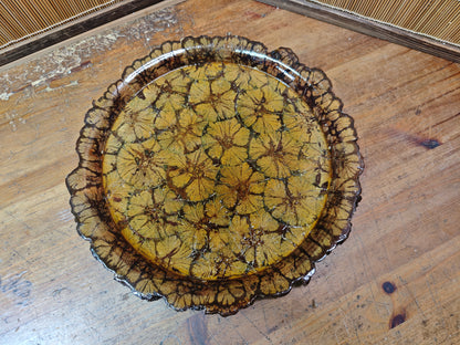 Japanese Vintage Chrysanthemum Wood Tea ceremony Tray  Obon