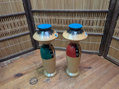 Japanese Vintage KAPA Kokeshi Doll Set Hand-Painted Wood Auction Japan
