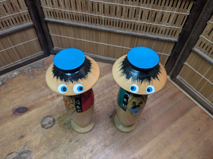 Japanese Vintage KAPA Kokeshi Doll Set Hand-Painted Wood Auction Japan