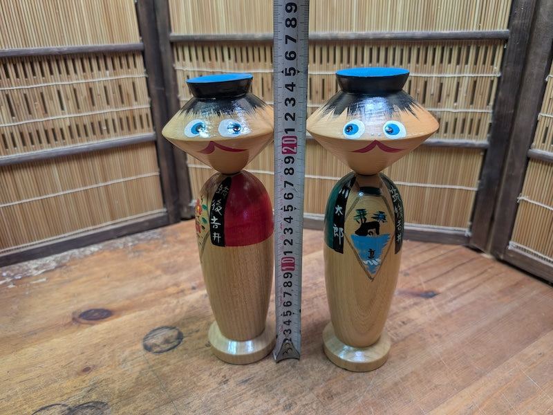 Japanese Vintage KAPA Kokeshi Doll Set Hand-Painted Wood Auction Japan
