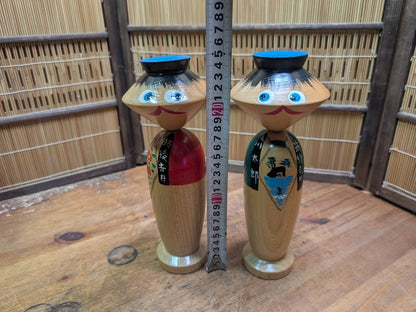 Japanese Vintage KAPA Kokeshi Doll Set Hand-Painted Wood Auction Japan