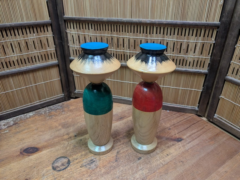 Japanese Vintage KAPA Kokeshi Doll Set Hand-Painted Wood Auction Japan