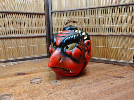 Japanese Vintage Karasu Tengu Bell Mask Large Festival Wall Decor JP