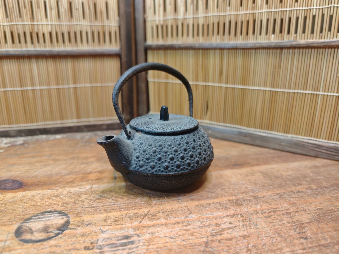Vintage Japanese Nambu Tekki Kyusu Cast Iron Teapot 1970s Made in Japan