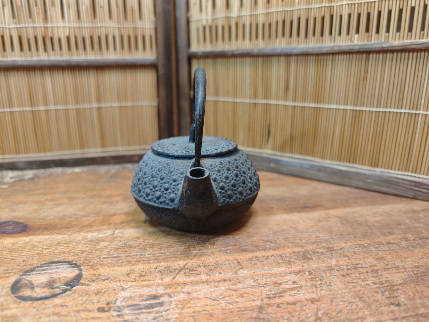 Vintage Japanese Nambu Tekki Kyusu Cast Iron Teapot 1970s Made in Japan