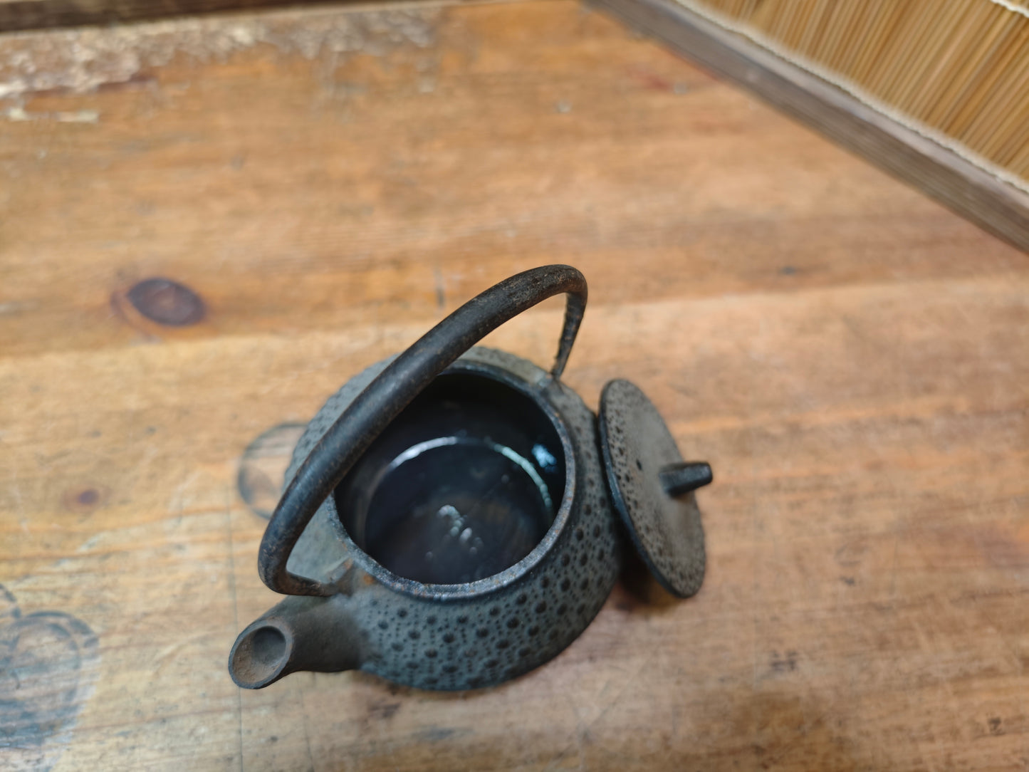 Vintage Japanese Nambu Tekki Kyusu Cast Iron Teapot 1970s Made in Japan
