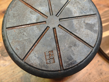 Japanese Vintage Nambu Tekki Cast Iron Pot w Wooden Lid Deadstock