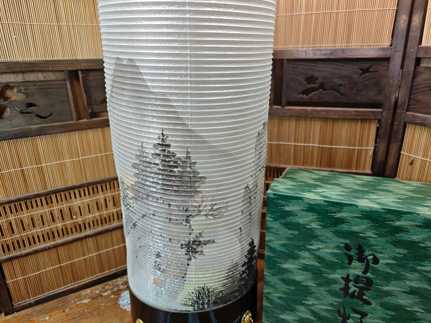 Japanese Vintage Obon Chochin Lantern Washi Hanging Lamp New Stock