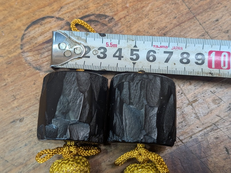 Vintage Japanese Scroll Weights Suiseki Style Kakejiku Display Set