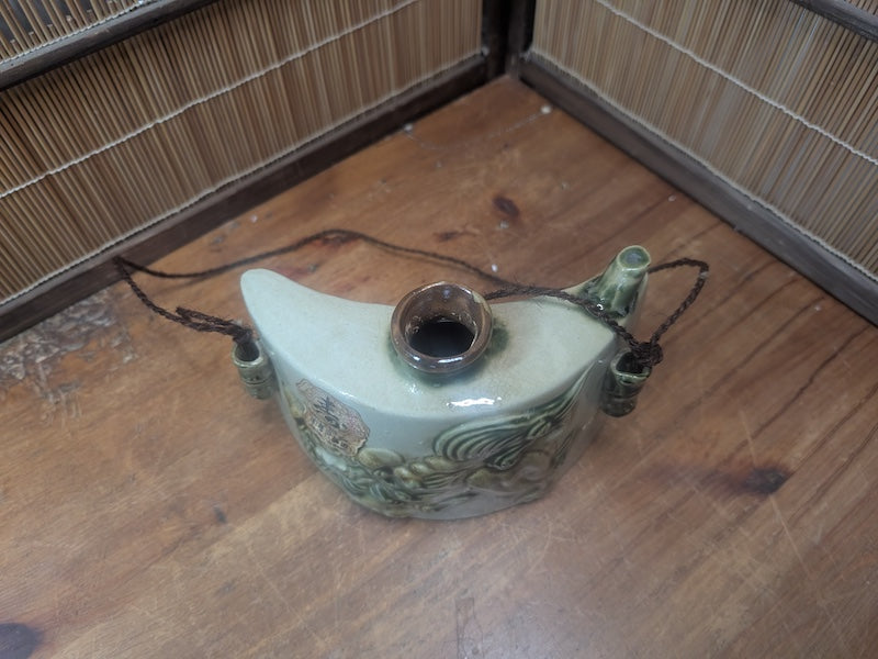Vintage Japanese Shisa Wall Vase Shigaraki Ceramic Okinawa Folk Art