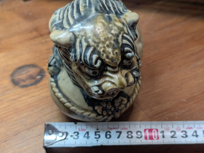 Vintage 1970s Japanese Shisa Sake Bottle Okinawa Shigaraki Pottery