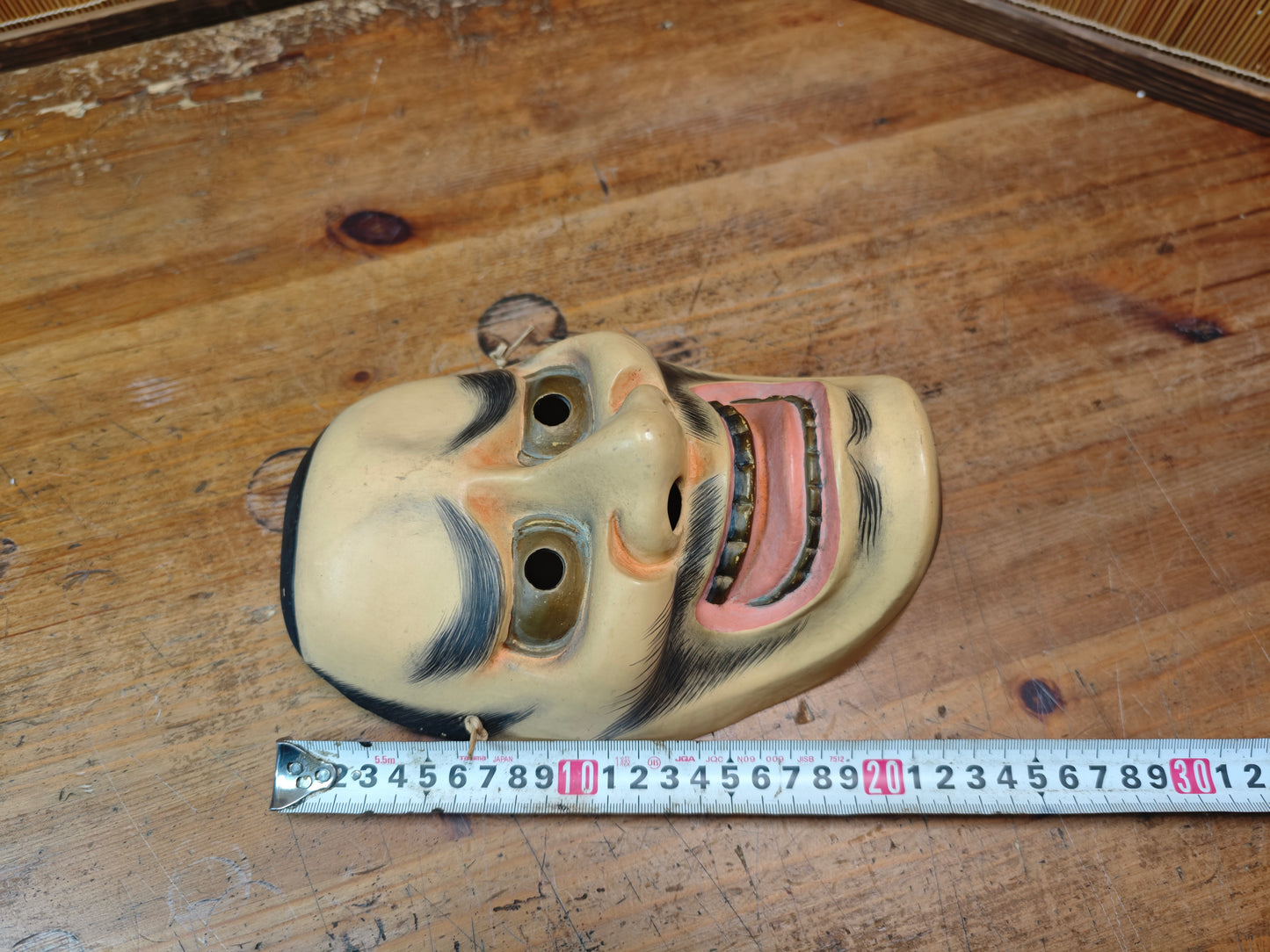 Japanese Vintage Signed Pottery Mask Traditional Folk Art Auction JP