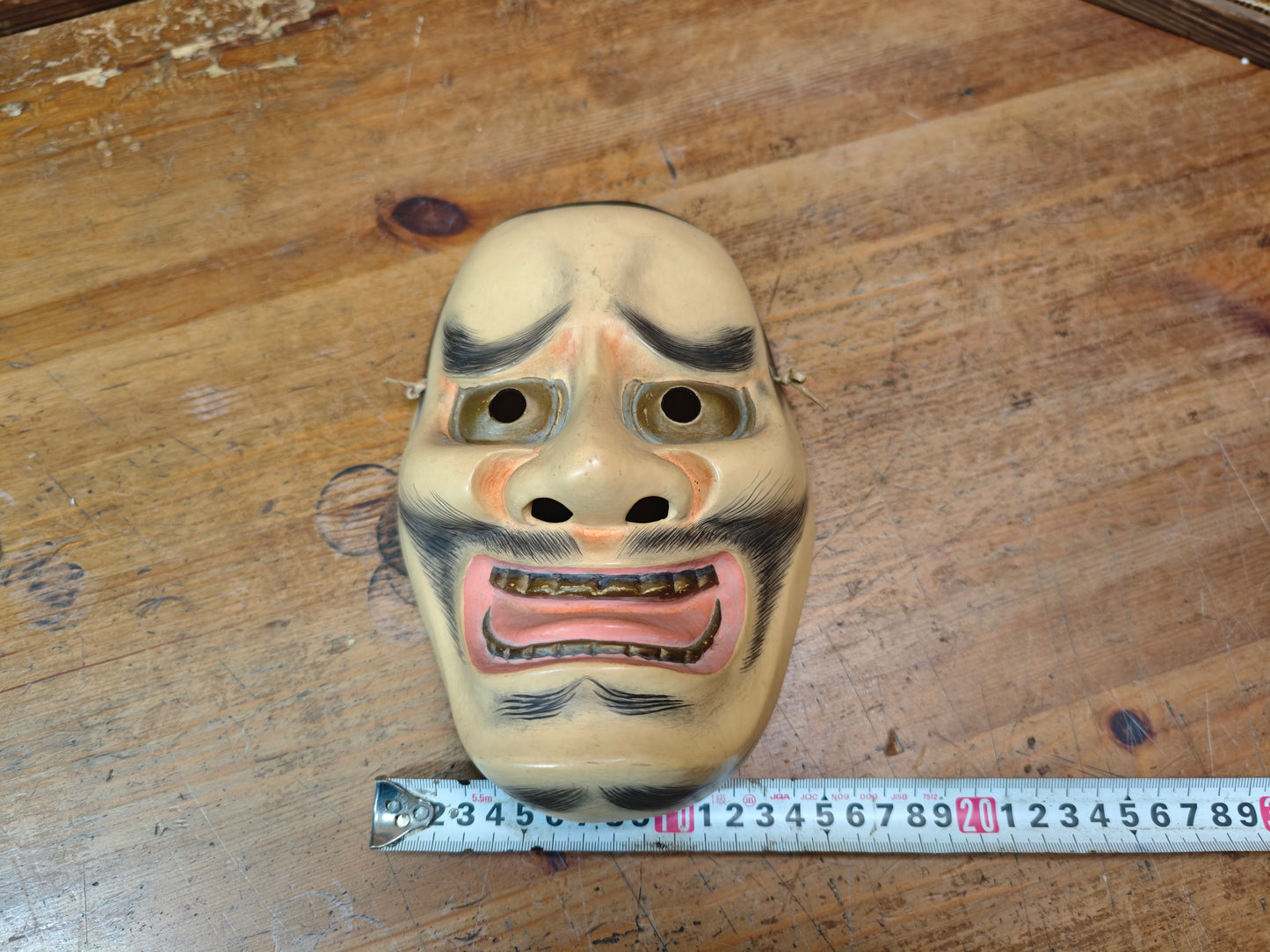 Japanese Vintage Signed Pottery Mask Traditional Folk Art Auction JP