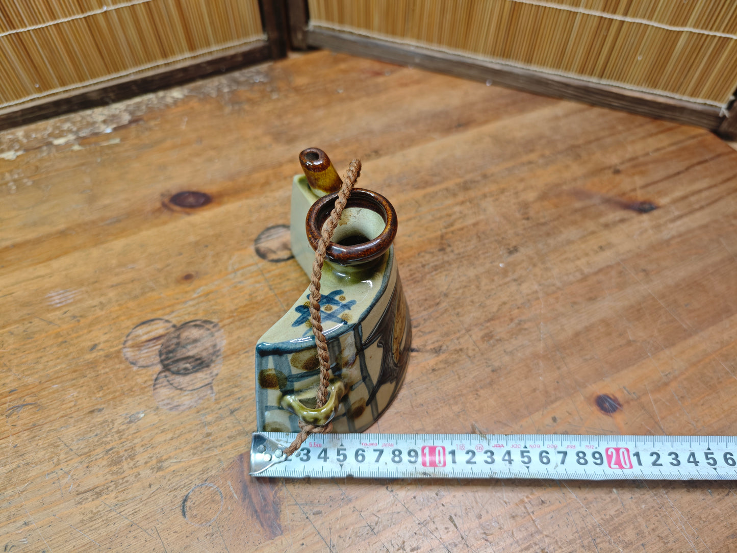 Vintage Okinawan Tsuboya Yaki Ceramic Sake Bottle Pottery Art
