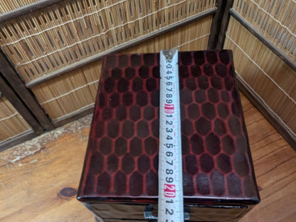 Vintage Japanese 3 Drawer Wooden Chest Okinawa Floral Storage Box 1980s