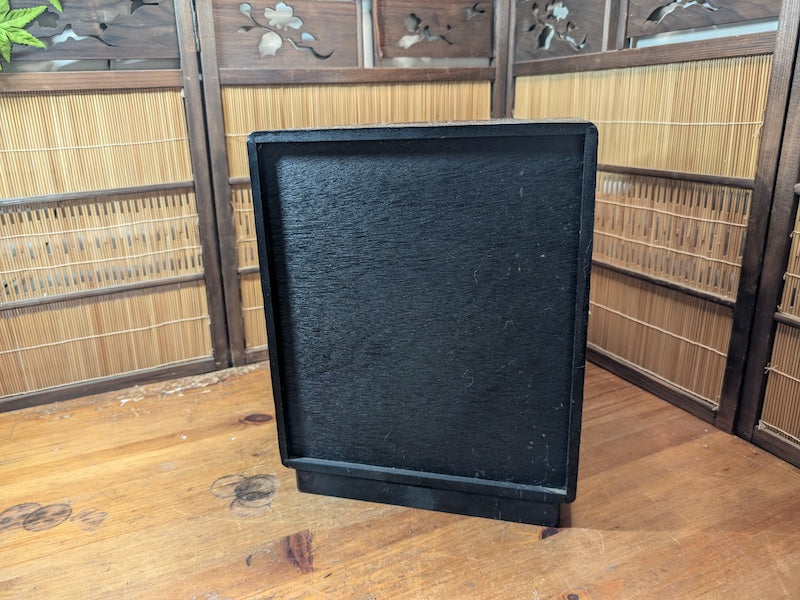 Japanese Vintage Drawer Large Box Okinawa Flower Engraved Wood Storage
