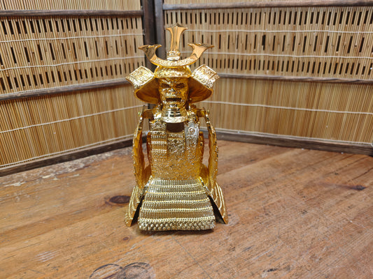 Japanese Vintage 1980s Brass Yoroi Kabuto Samurai Armor Display Statue