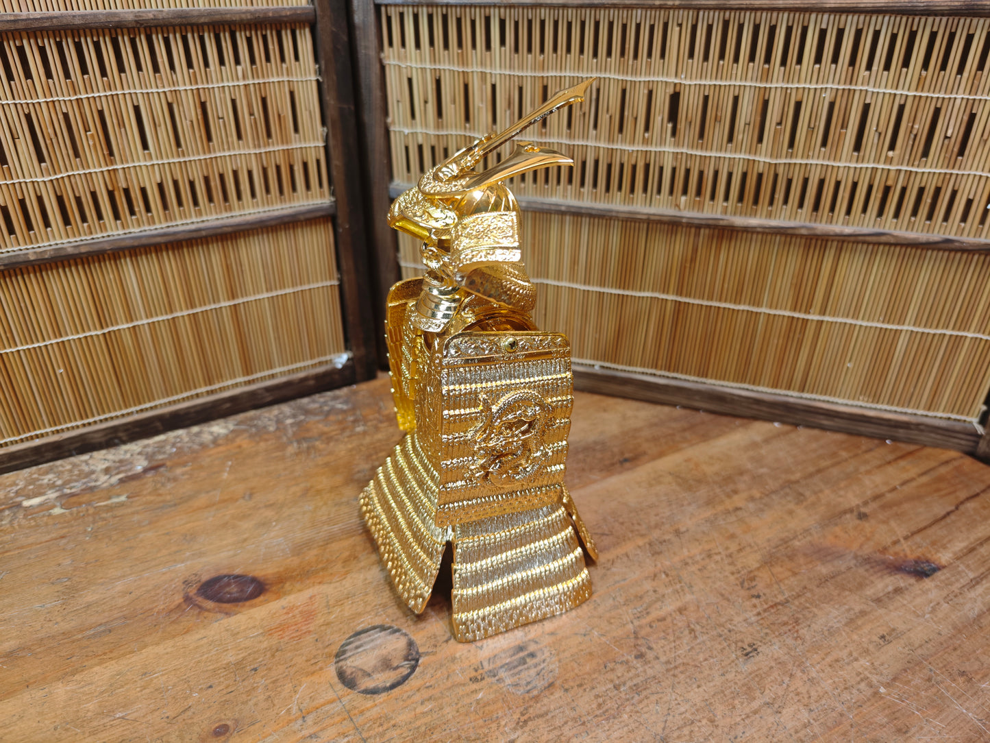 Japanese Vintage 1980s Brass Yoroi Kabuto Samurai Armor Display Statue