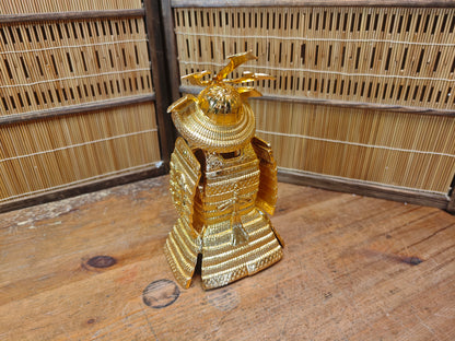 Japanese Vintage 1980s Brass Yoroi Kabuto Samurai Armor Display Statue