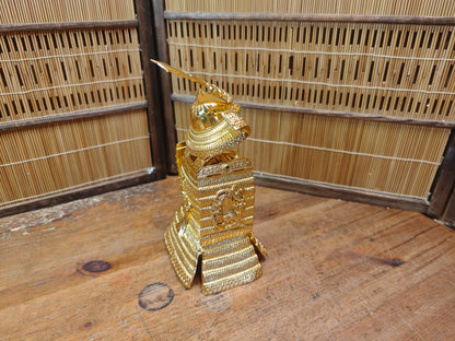 Japanese Vintage 1980s Brass Yoroi Kabuto Samurai Armor Display Statue