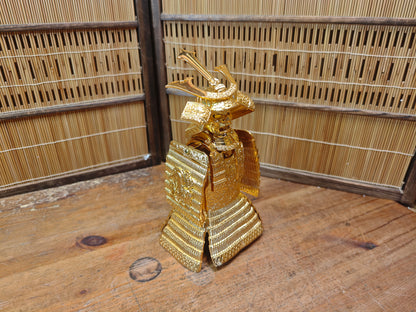 Japanese Vintage 1980s Brass Yoroi Kabuto Samurai Armor Display Statue