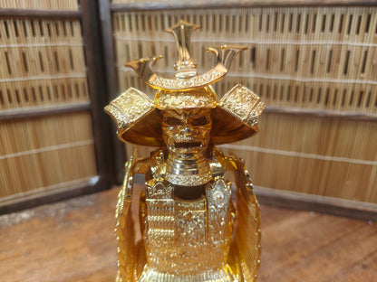 Japanese Vintage 1980s Brass Yoroi Kabuto Samurai Armor Display Statue