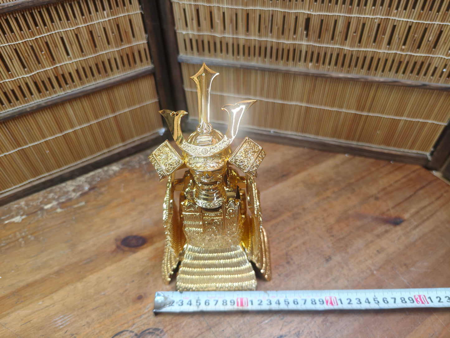 Japanese Vintage 1980s Brass Yoroi Kabuto Samurai Armor Display Statue