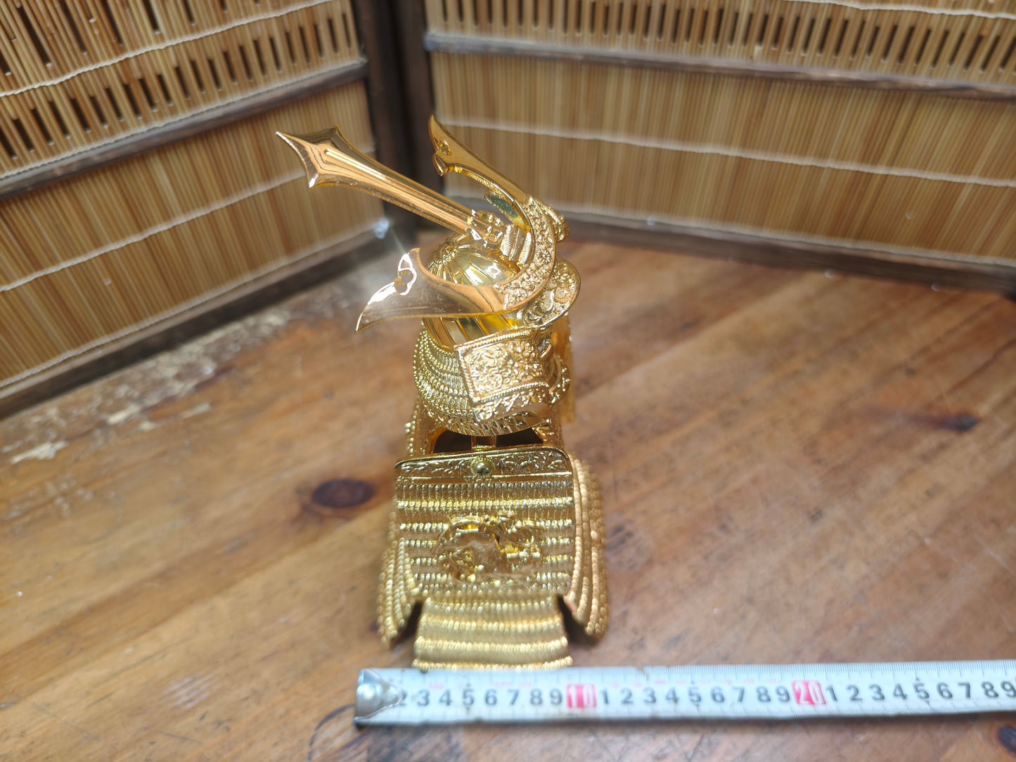 Japanese Vintage 1980s Brass Yoroi Kabuto Samurai Armor Display Statue
