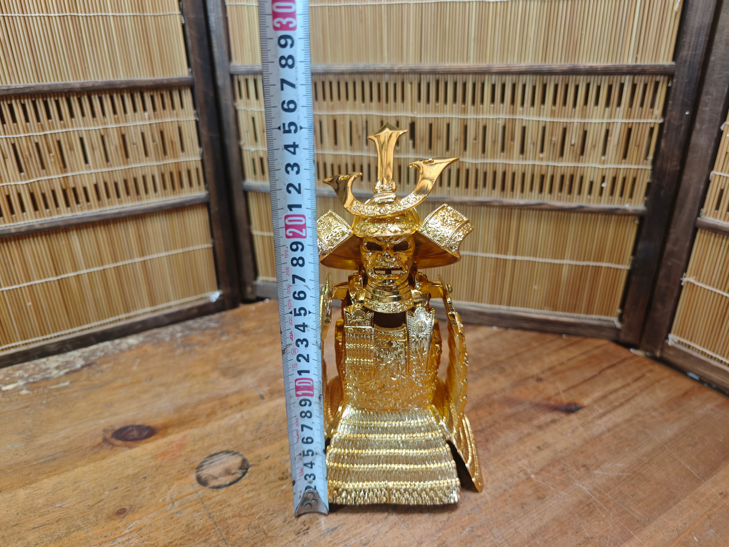 Japanese Vintage 1980s Brass Yoroi Kabuto Samurai Armor Display Statue
