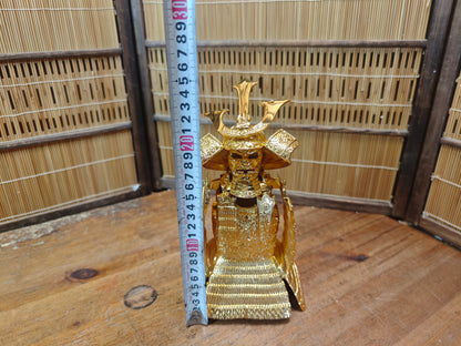 Japanese Vintage 1980s Brass Yoroi Kabuto Samurai Armor Display Statue