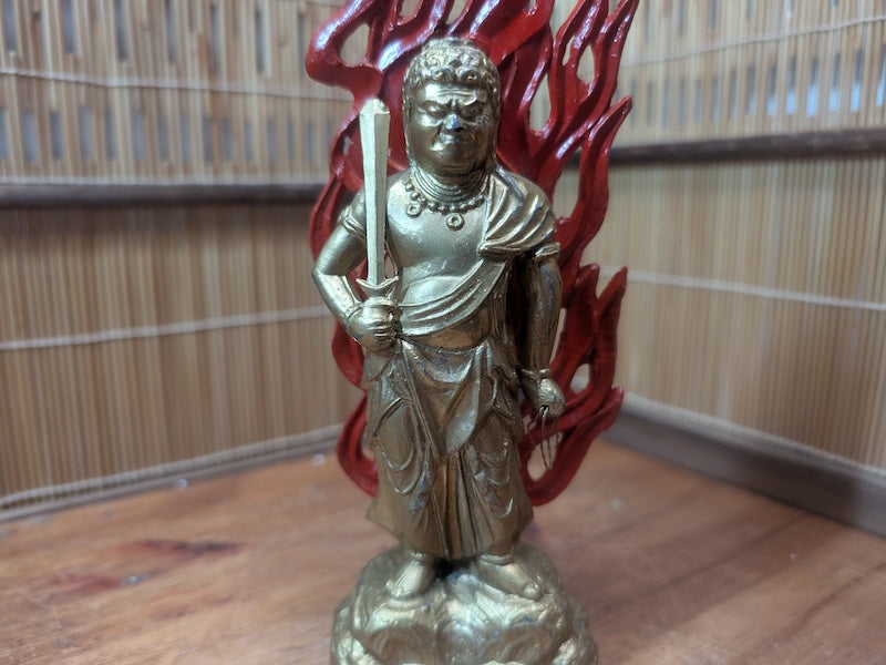 Vintage Fudo Myoo Statue Naritasan Buddhist Figure Japan Rare Art