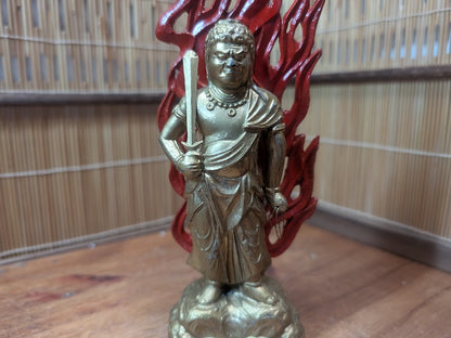 Vintage Fudo Myoo Statue Naritasan Buddhist Figure Japan Rare Art