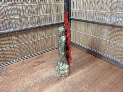 1980s Japanese Fudo Myoo Statue Naritasan Buddhist Mixed Materials