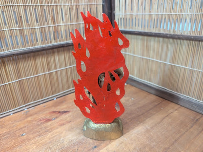 1980s Japanese Fudo Myoo Statue Naritasan Buddhist Mixed Materials