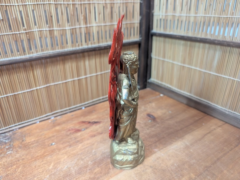 1980s Japanese Fudo Myoo Statue Naritasan Buddhist Mixed Materials