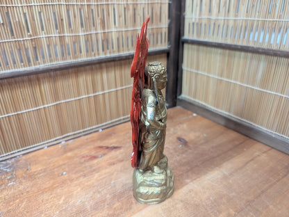 1980s Japanese Fudo Myoo Statue Naritasan Buddhist Mixed Materials