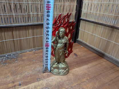 1980s Japanese Fudo Myoo Statue Naritasan Buddhist Mixed Materials